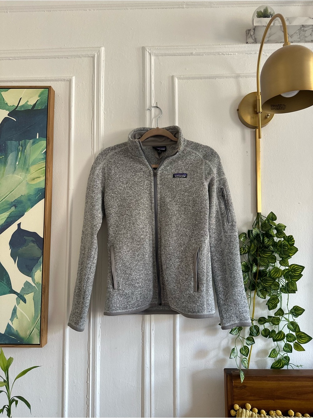 Patagonia Heather Gray Full-Zip Fleece Jacket